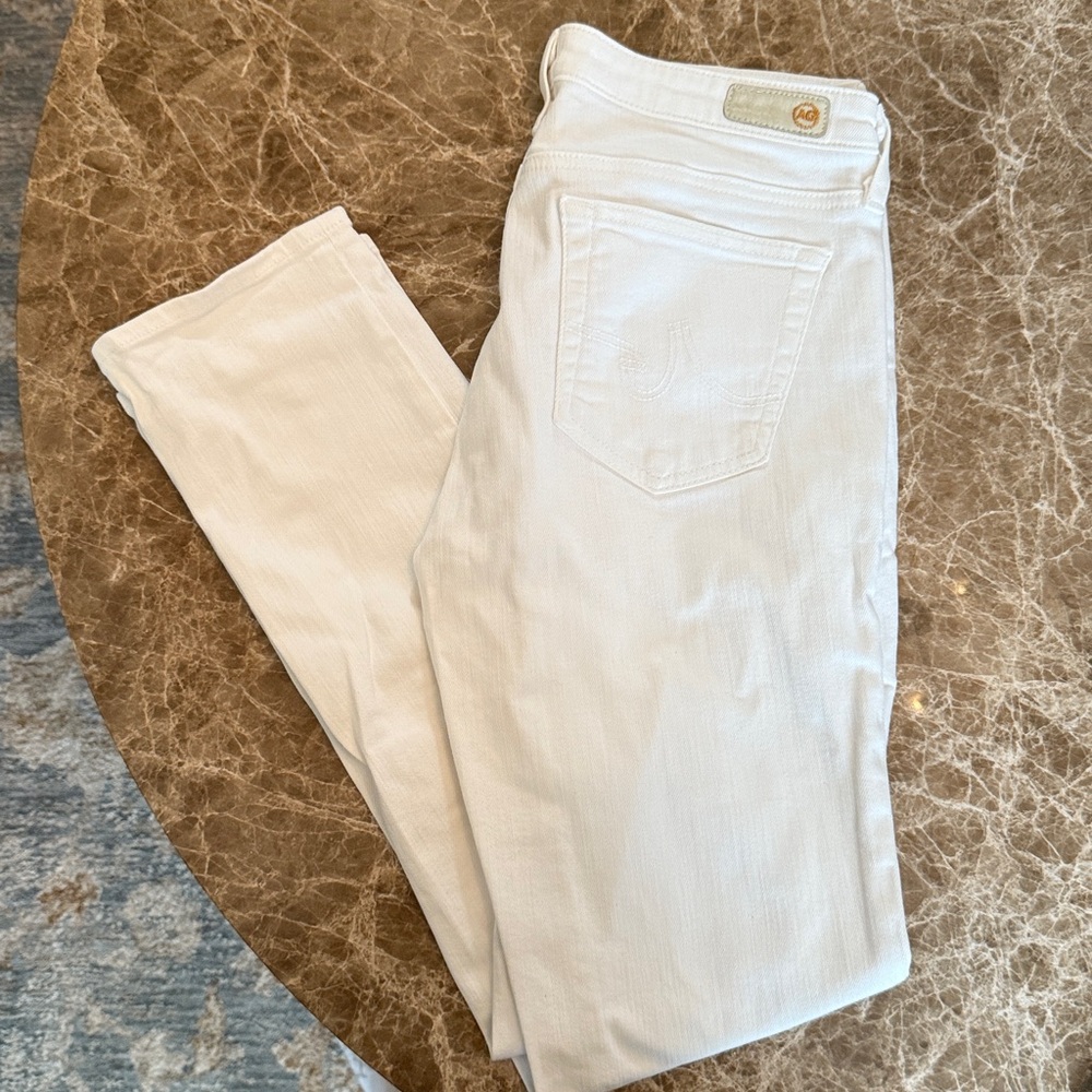 AG Adriano Goldschmied Women's Skinny Jeans in Light Cream